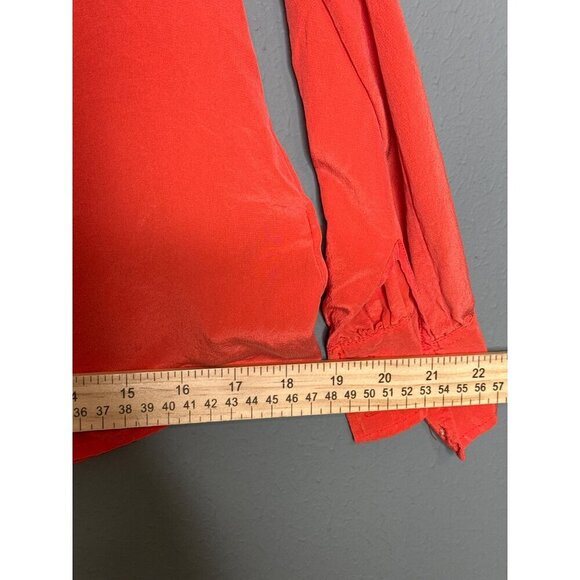 J CREW Women’s 4 Coral LUCINDA Silk Long Sleeve Button Up Top Blouse - Picture 11 of 12